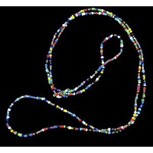 Casual Rainbow Glass Seed Beaded Knotted Necklace